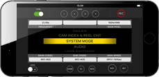 VariCam HS SYSTEM MODE screen (iPhone)