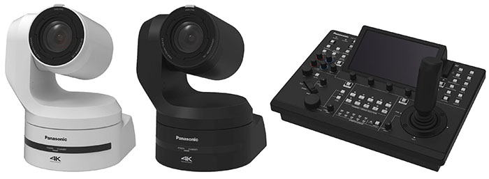 AW-UE150W [White Model] 4K Integrated Camera (left)
				AW-UE150K [Black Model] 4K Integrated Camera (center)
				AW-RP150 Remote Camera Contoller (right)
				June 2018, Panasonic Corporation